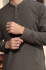 GREY BLENDED EMBROIDERED KAMEEZ SHALWAR