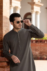GREY BLENDED EMBROIDERED KAMEEZ SHALWAR
