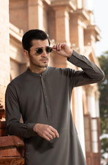 GREY BLENDED EMBROIDERED KAMEEZ SHALWAR