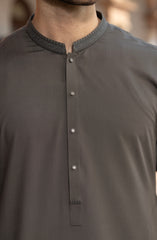 GREY BLENDED EMBROIDERED KAMEEZ SHALWAR