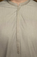 LIGHT-OLIVE BLENDED EMBROIDERED KAMEEZ SHALWAR