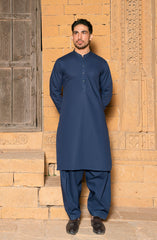 NAVY 100% COTTON KAMEEZ SHALWAR