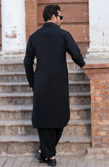 BLACK 100% COTTON KAMEEZ SHALWAR