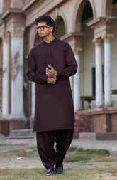PLUM BLENDED KAMEEZ SHALWAR