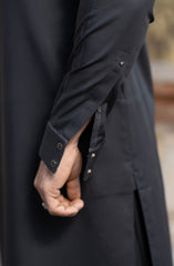 DARK-GREY BLENDED KAMEEZ SHALWAR
