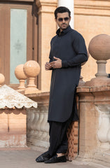 DARK-GREY BLENDED KAMEEZ SHALWAR