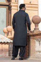 DARK-GREY BLENDED KAMEEZ SHALWAR