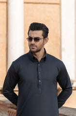 DARK-GREY BLENDED KAMEEZ SHALWAR
