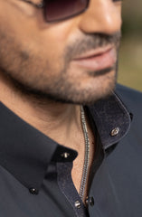 DARK-GREY BLENDED KAMEEZ SHALWAR