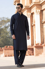 NAVY BLENDED KAMEEZ SHALWAR