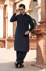 NAVY BLENDED KAMEEZ SHALWAR