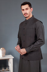 PURPLE KAMEEZ SHALWAR WITH WAIST COAT