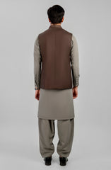 WINTER'23 MEN WAISTCOAT FORMAL LIGHT OLIVE