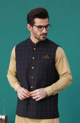 WINTER'23 MEN WAISTCOAT FORMAL BLACK