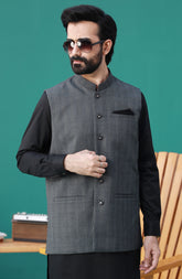 PRE WINTER'23 MEN WAISTCOAT PLAIN GREY