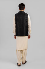 PRE WINTER'23 MEN WAISTCOAT PLAIN BLACK