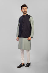 PRE WINTER'23 MEN WAISTCOAT PLAIN CHARCOAL