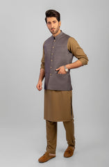 PRE WINTER'23 MEN WAISTCOAT PLAIN CHOCOLATE