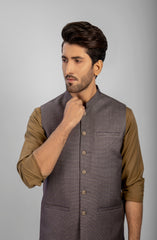 PRE WINTER'23 MEN WAISTCOAT PLAIN CHOCOLATE