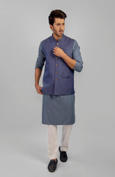 PRE WINTER'23 MEN WAISTCOAT PLAIN ROYAL BLUE