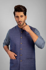 PRE WINTER'23 MEN WAISTCOAT PLAIN ROYAL BLUE
