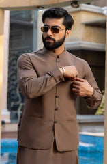 MEN WAISTCOAT FORMAL LIGHT BROWN