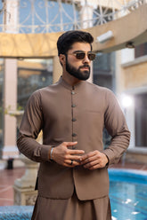 MEN WAISTCOAT FORMAL LIGHT BROWN