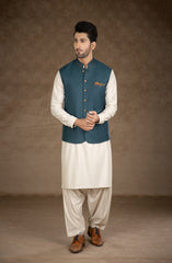 PRE WINTER'23 MEN WAISTCOAT CASUAL OLIVE GREEN