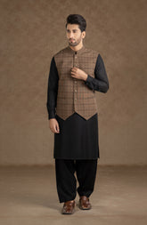 PRE WINTER'23 MEN WAISTCOAT PLAIN BRONZE