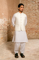 OFF WHITE BLENDED WAISTCOAT