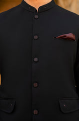 BLACK BLENDED WAISTCOAT