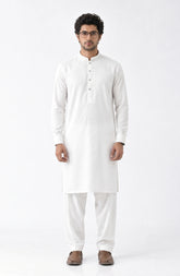 OFF-WHITE BLENDED EMBROIDERED KAMEEZ SHALWAR