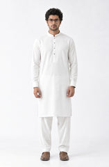 OFF-WHITE BLENDED EMBROIDERED KAMEEZ SHALWAR