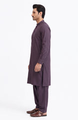MAROON BLENDED EMBROIDERED KAMEEZ SHALWAR