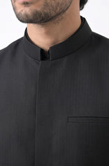 BLACK KAMEEZ SHALWAR & WAISTCOAT