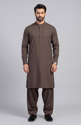 BROWN BLENDED KAMEEZ SHALWAR