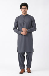 DARK-GREY BLENDED KAMEEZ SHALWAR
