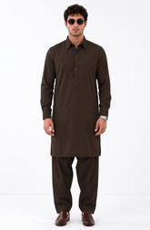 FOREST-BROWN BLENDED KAMEEZ SHALWAR