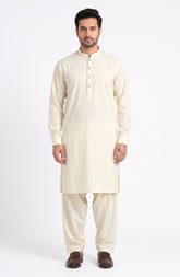 CREAM BLENDED KAMEEZ SHALWAR