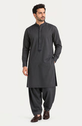 CHARCOAL BLENDED EMBROIDERED KAMEEZ SHALWAR