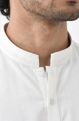 OFF-WHITE BLENDED EMBROIDERED KAMEEZ SHALWAR