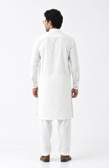 OFF-WHITE BLENDED EMBROIDERED KAMEEZ SHALWAR