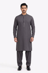 GREY BLENDED EMBROIDERED KAMEEZ SHALWAR