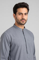 LIGHT STEEL BLUE BLENDED EMBROIDERED KAMEEZ SHALWAR