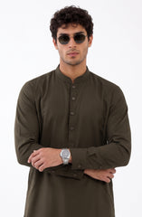 OLIVE BLENDED KAMEEZ SHALWAR