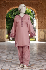 EMBROIDERED CROSS HATCH 2PCS UNSTITCHED