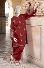 EMBROIDERED CROSS HATCH 2PCS UNSTITCHED