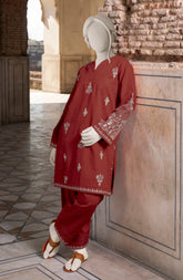 EMBROIDERED CROSS HATCH 2PCS UNSTITCHED