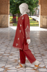 EMBROIDERED CROSS HATCH 2PCS UNSTITCHED