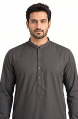 CHARCOAL BLENDED EMBROIDERED KAMEEZ SHALWAR
